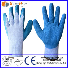 Crinkle Finish blue latex gants revêtus de palmier